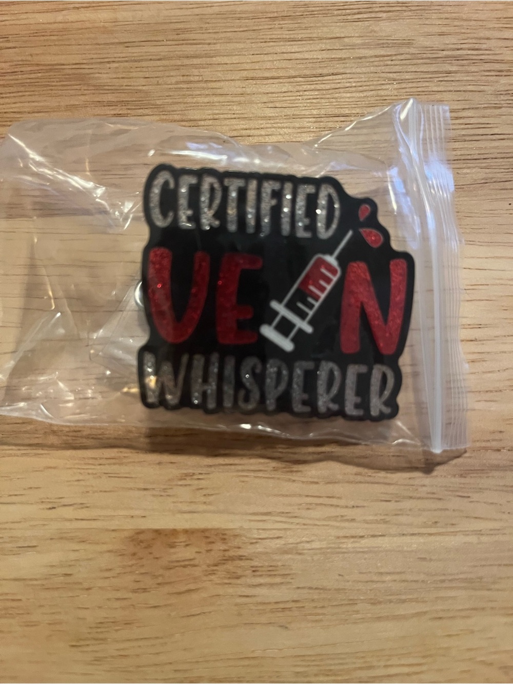 Certified Vein Whisperer ID Retractable Badge Holder - Black & Red